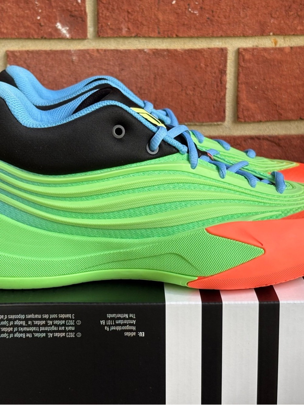 New Adidas Dame X Green Orange Size 7.5 Mens Sneakers Basketball Shoes